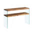 Console en panneau de fibres à densité moyenne, grande table d'appoint, bureau en verre trempé noyer, table d'entrée