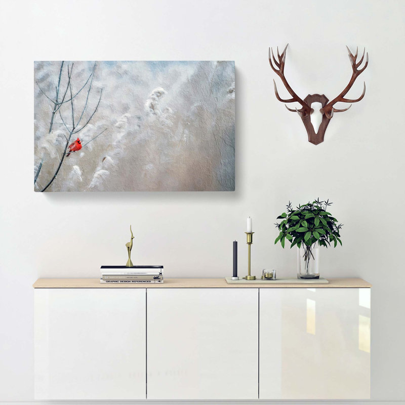 Cardinal Bird - Wrapped Canvas Print, 40cm H x 60cm W x 3cm D