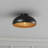 1- Light E26 60W Bulb 15.75 inch Black Painted Finished Flush Mount Light Fixture