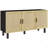 Sideboard Buffet Cabinet, Kitchen Cabinet, Coffee Bar Cabinet With 3 Rattan Doors And Adjustable Shelves-60720334
