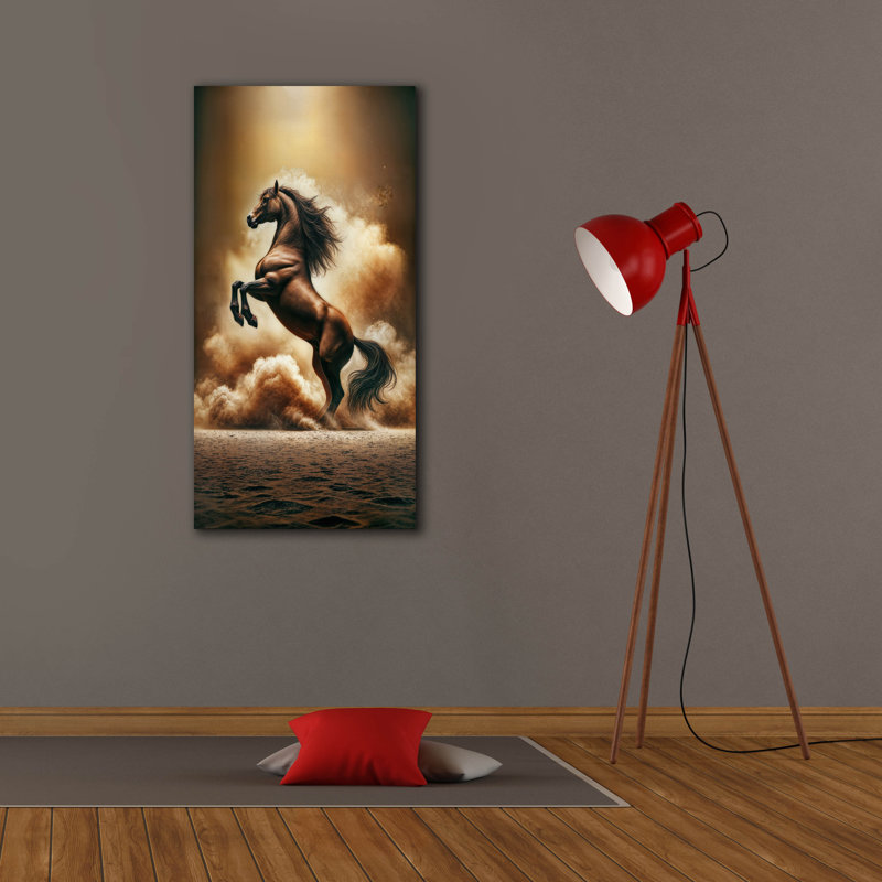 "Marianne", "Prancing Horse" par Rey Klimt, art mural sur toile, H 40 po x l 20 po