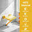 Folding Wall-Mounted Shower Seat, Non-Slip Support Legs, 304 Stainless Steel Bath Chair for Elderly, Disabled, Pregnant Women & Kids, 40.5x40x44.5cm, 250Kg Load, Yellow