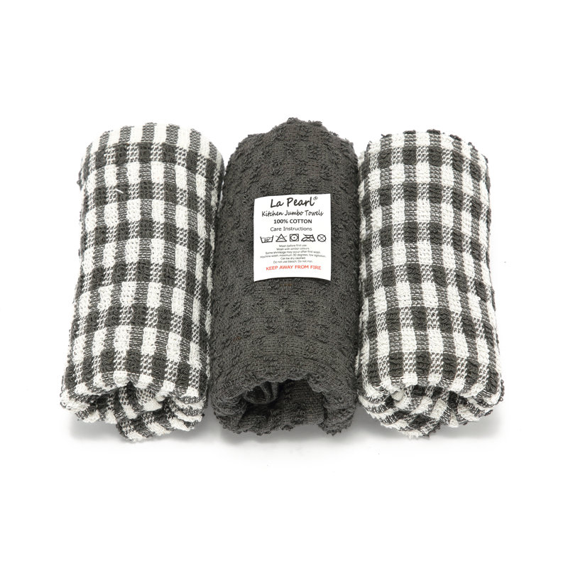 Cotton Jacquard Tea Towel Kitchen Towel, Charcoal