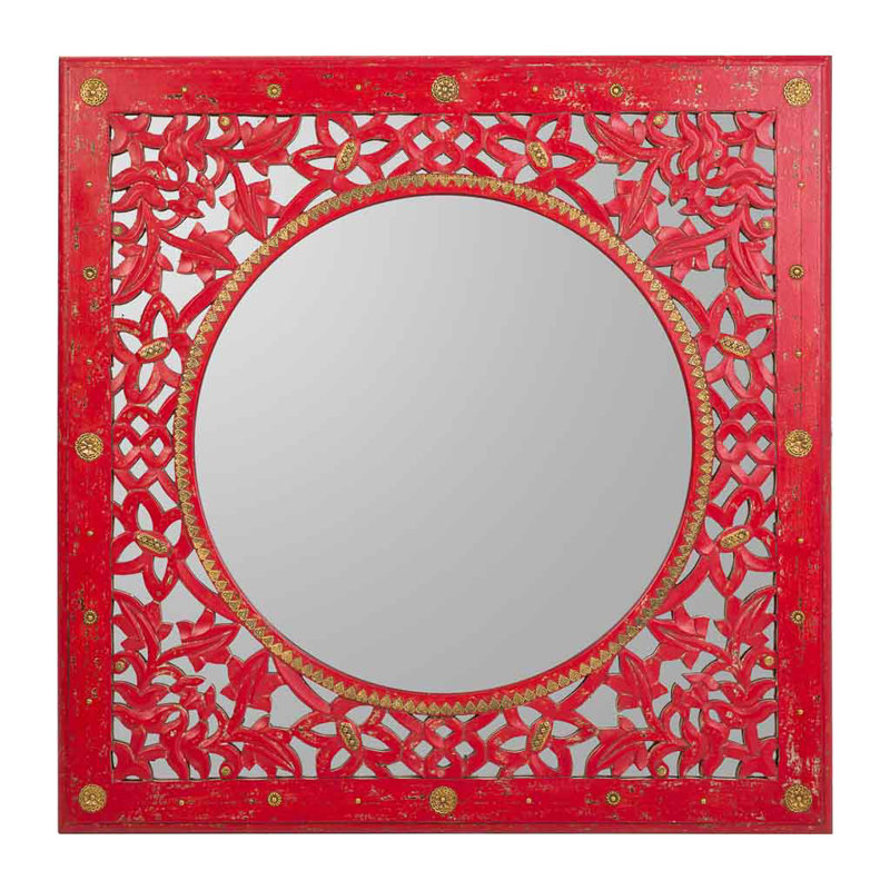 Wood Flat Wall Mirror