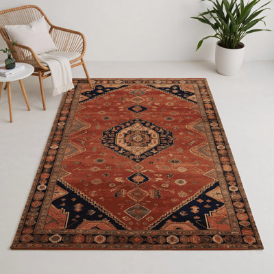 Tapis d'intérieur et d'extérieur brun Persian