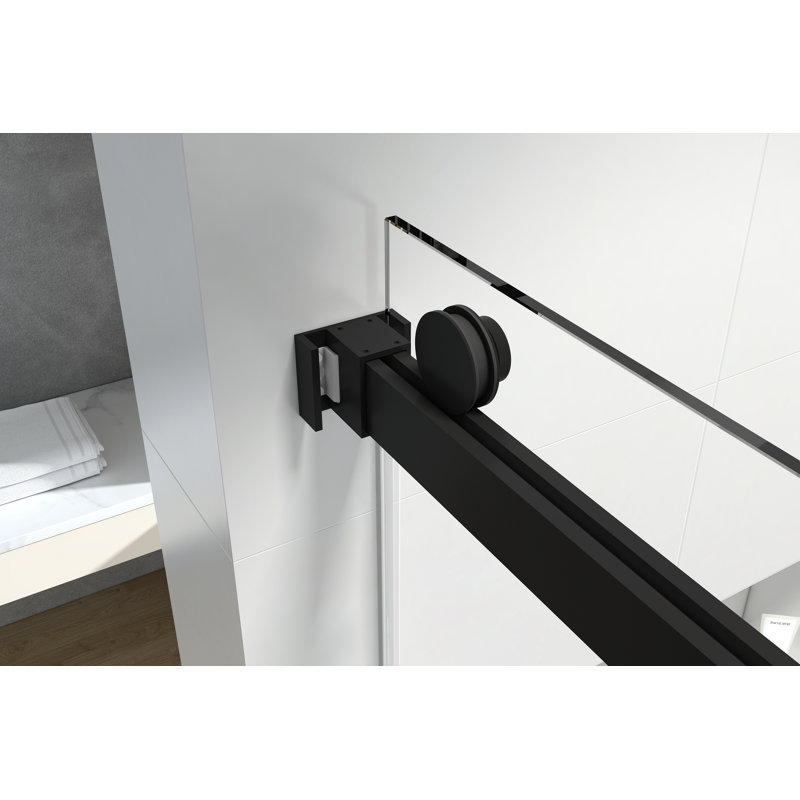 Porte de douche coulissante double l 66 à 72 po x H 76 po, Noir