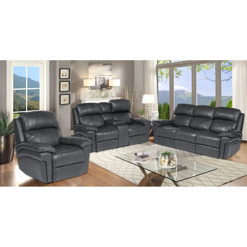Aous Upholstered 89'' Power Reclining Sofa