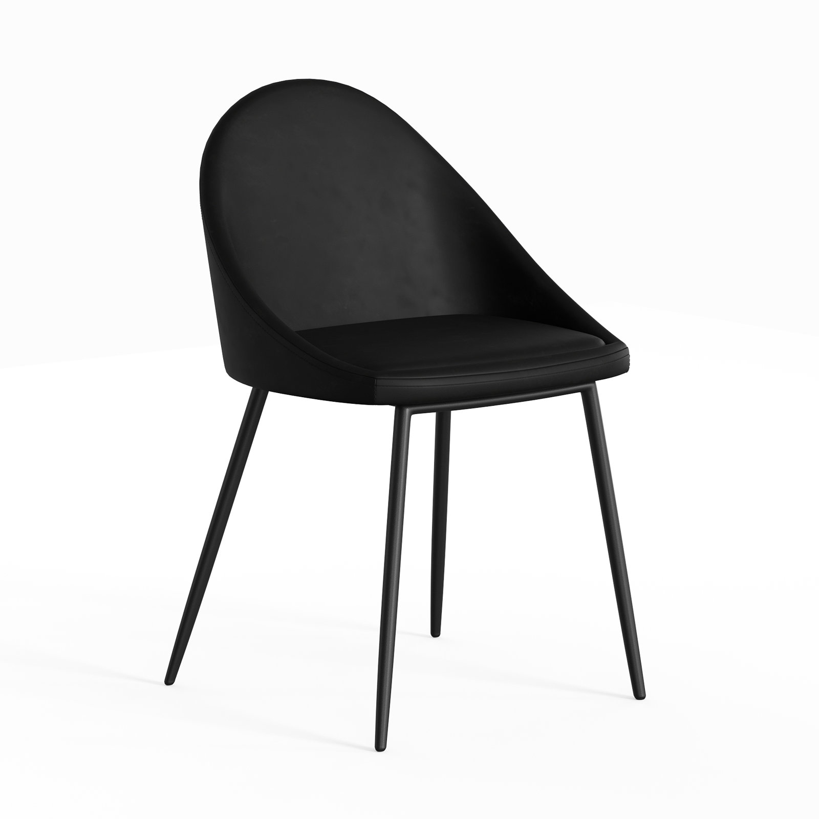 Holmes Side Chair, Midnight Black Vegan Leather