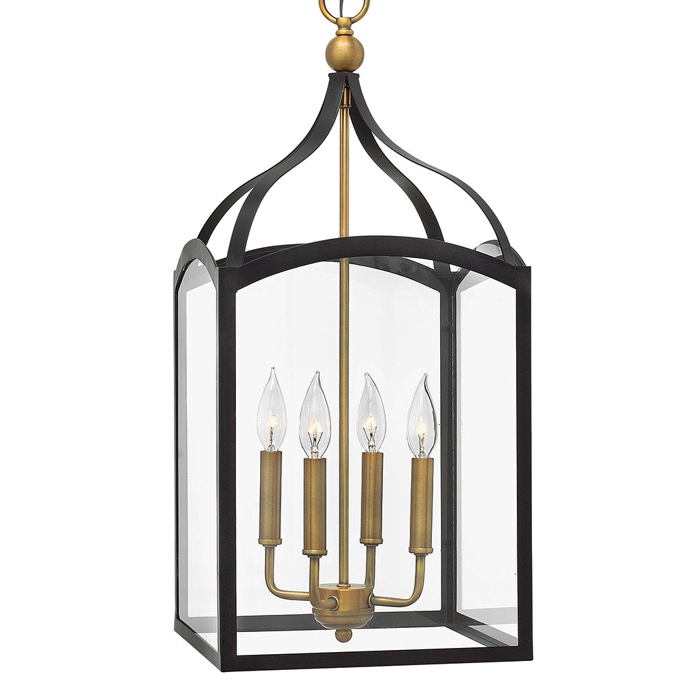 Hinkley 4-Light Open Frame Foyer Chain-Hung Rectangle Chandelier Hinkley 