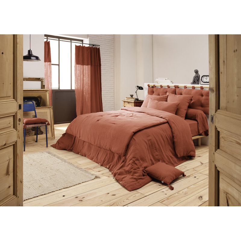 Knopp Gauze of cotton Duvet Cover, Orange, Super King Duvet Cover