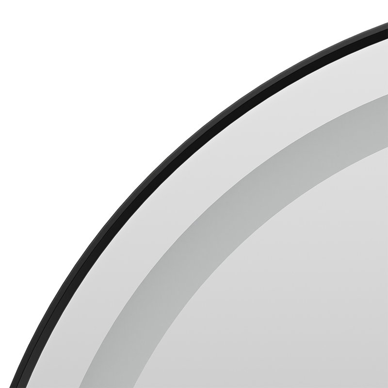 Metal Oval Floor Mirror, Black