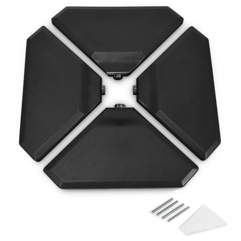Black Triangular Plastic Outdoor Umbrella Base Set