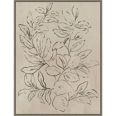 «Out Out Leaves I» par Asia Jensen - reproduction encadrée sur toile