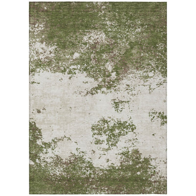 Aera Olive Washable Indoor-Outdoor Rug - 