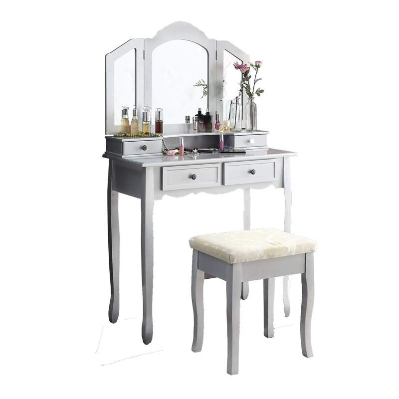 Bureau de coiffeuse avec tabouret