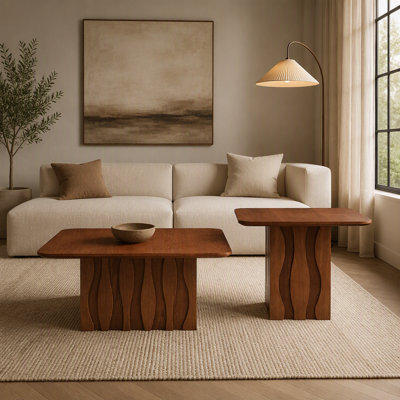 2 pièces Tables gigognes carrées gigognes Mid-Century