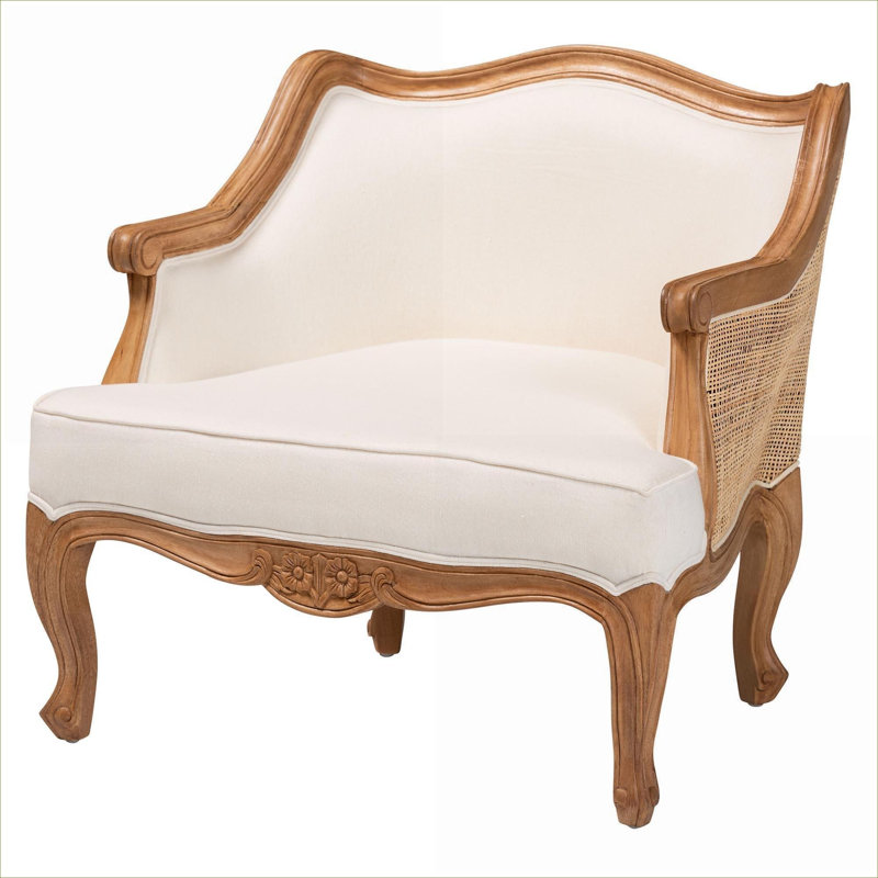Fauteuil d'appoint rembourré en lin