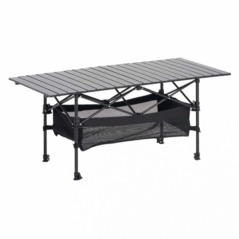 Table de camping pliante et portable, table de pique-nique d'extérieur en aluminium