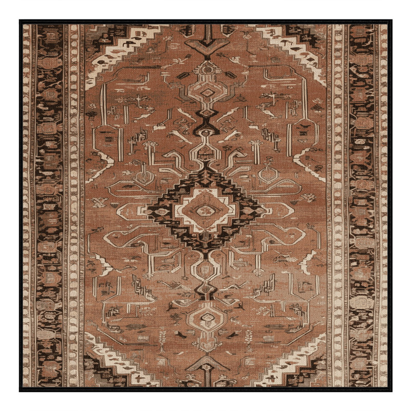 Machine Washable Persian Brown Area Rug, Square 8'