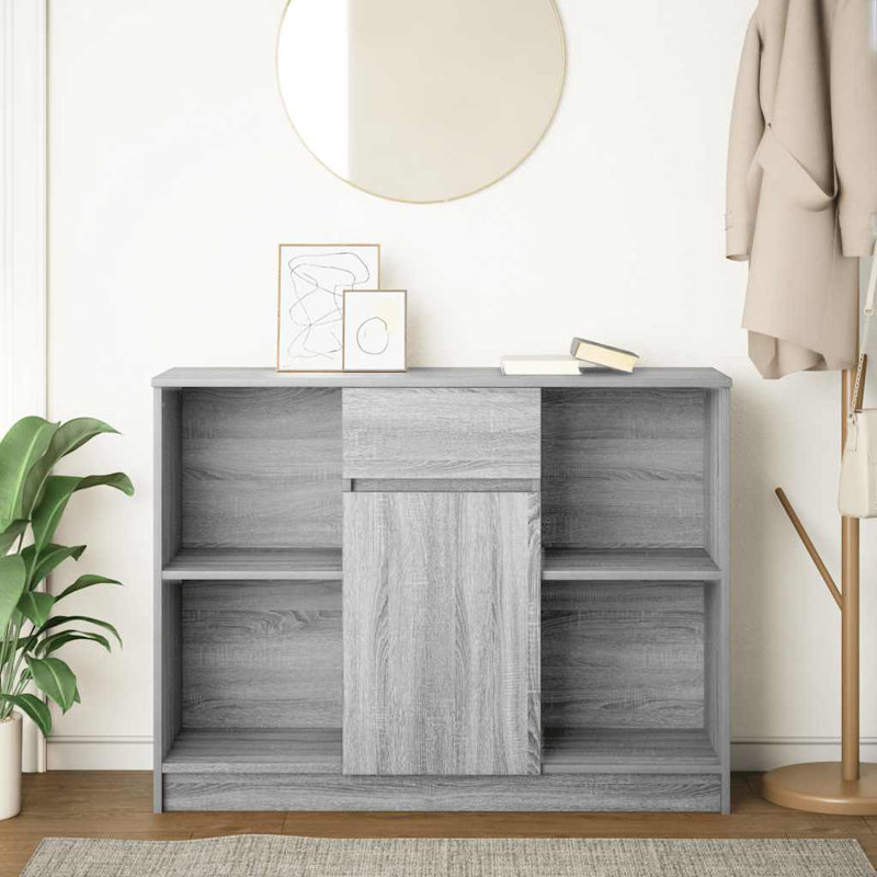 Sideboard With Drawer 101X35x76 Cm Engineered Wood, Grey Sonoma