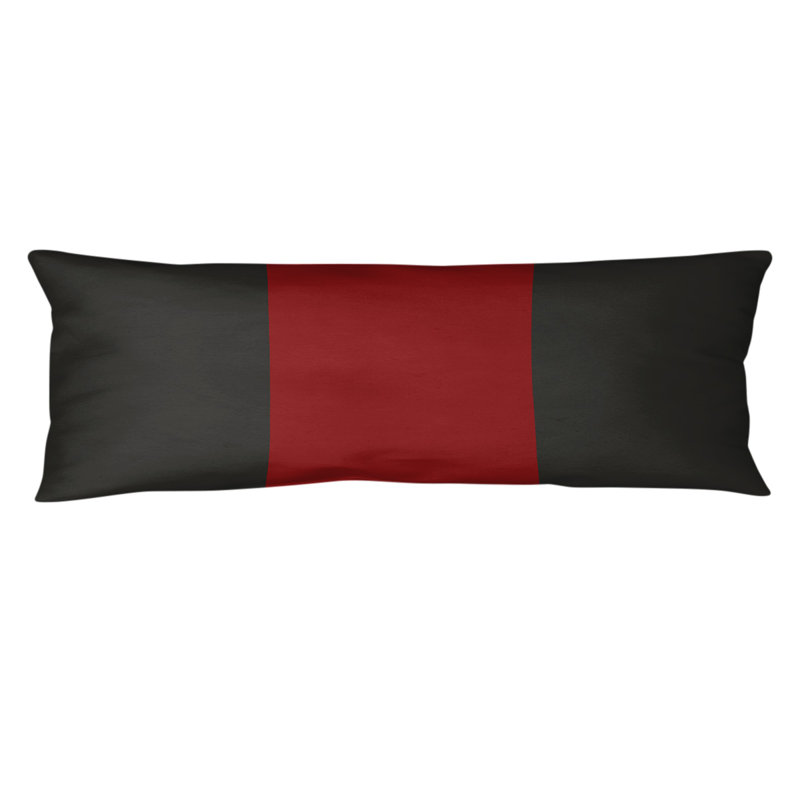 Oreiller de corps en polyester / polyester Arizona Football Stripes, Noir / milieu rouge, Abeale