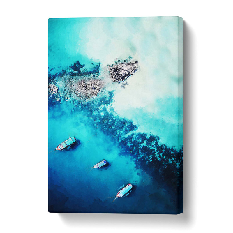 High Above Boats In Thailand In Abstract - Wrapped Canvas Print, 76.2 cm H x 50.8 cm W