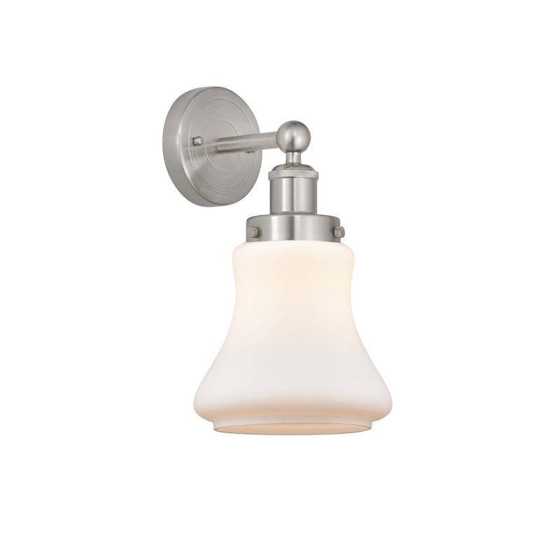 Chickasha Armed Sconce, Matte White, Brushed Satin Nickel