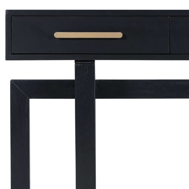 Nerene 57'' Solid Wood Top Console Table, Black