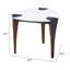 Table de bout 20 po en faux marbre et acier blanc