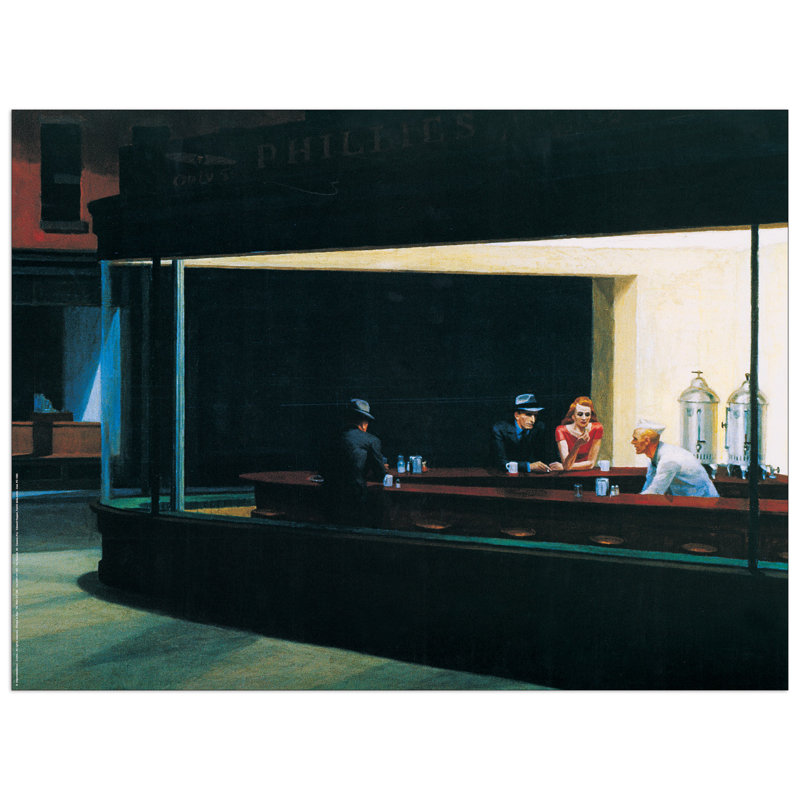 Edward Hopper - Print on Wood, 60 cm H x 80 cm W