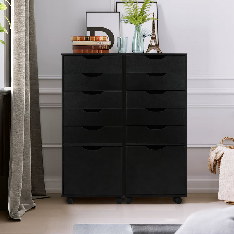 Commode 5 tiroirs Pasqualine, Noir