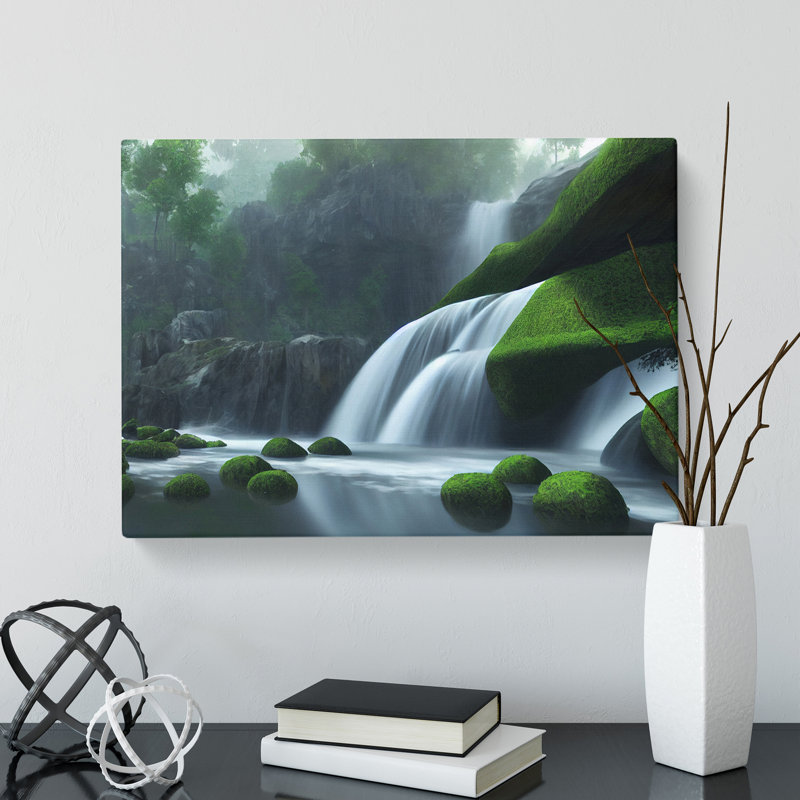 Reflective Waterfall - Wrapped Canvas
