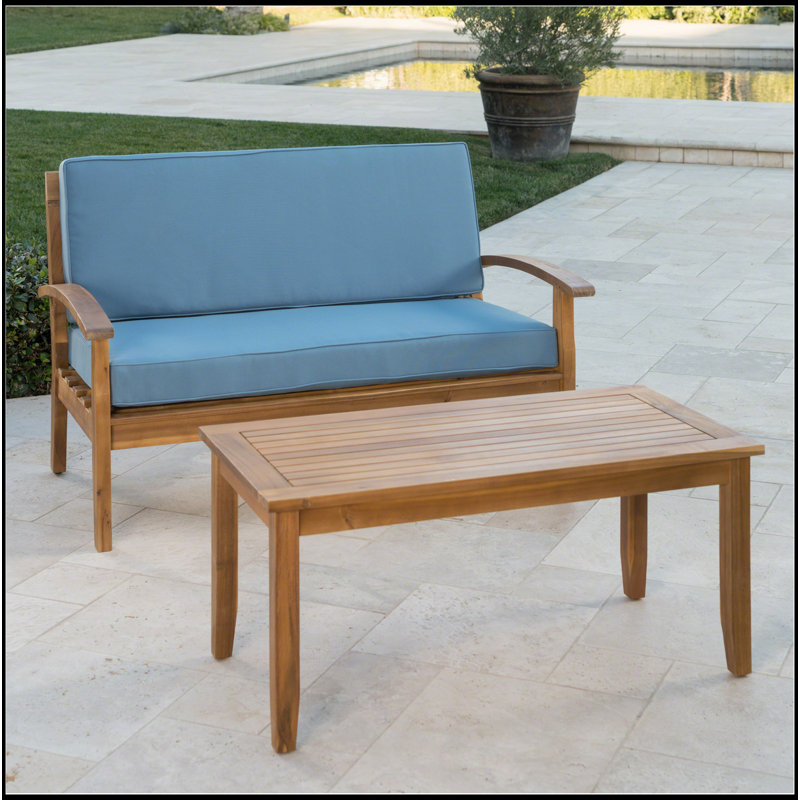 Causeuse et table basse Peyton, Bleu