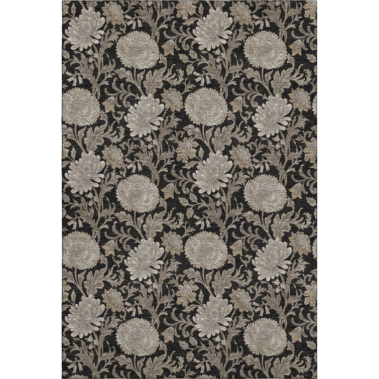 Premium Machine Washable Prisco Black Rug