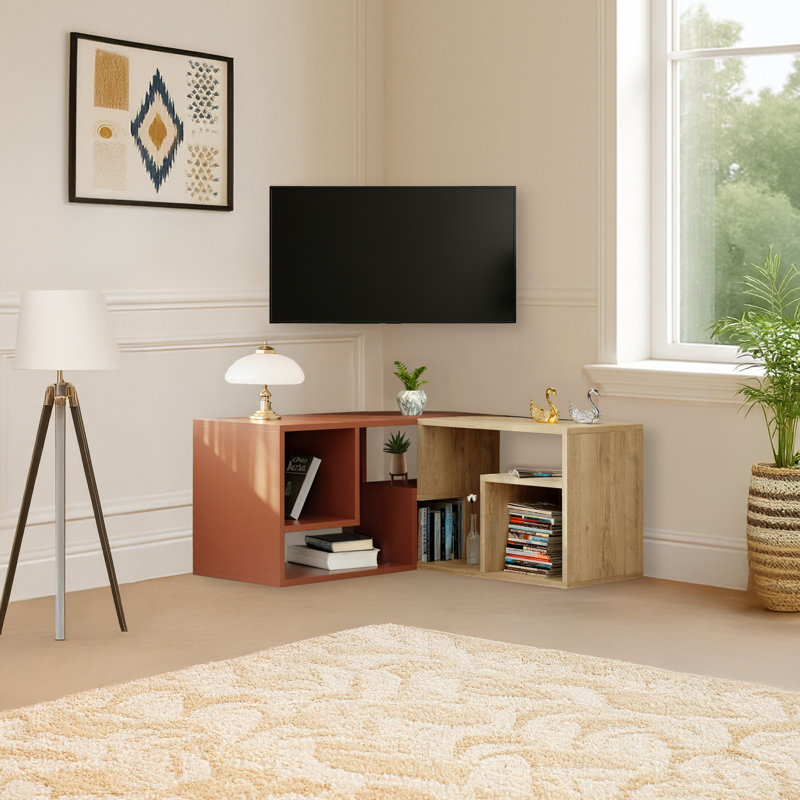 Meuble télé pour téléviseur de 65 po ou moins, Chêne saphir / cannelle