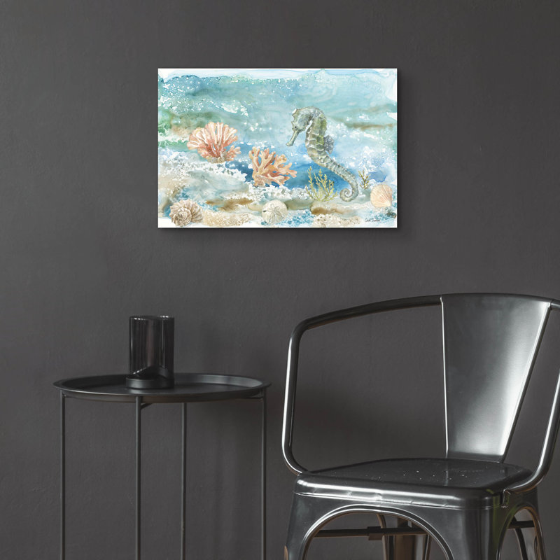 «Under Sea Life 2» par Leslie Trimbach, art mural en verre acrylique, 24 po x 16 po, H 16 po x l 24 po x P 0,2 po
