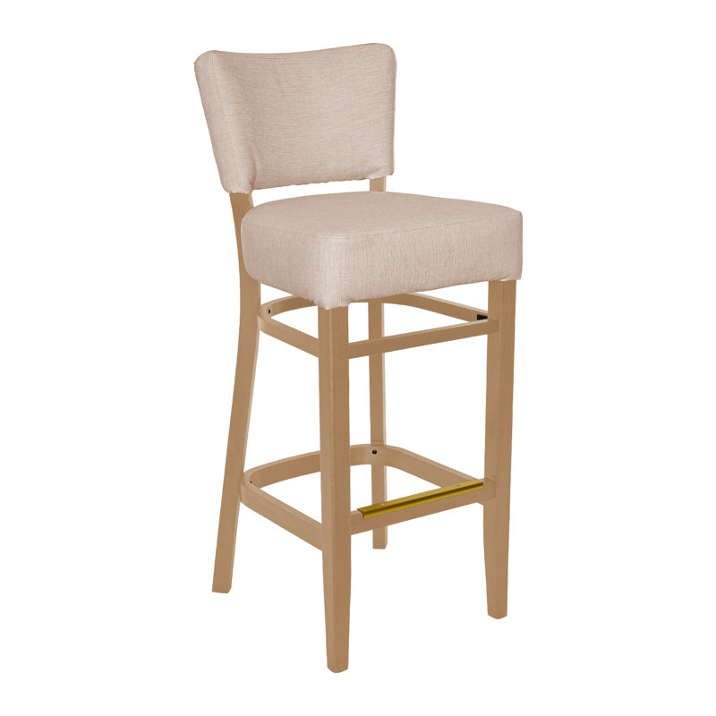 Tabouret de bar Madison, Bois naturel, Ivoire ivoire