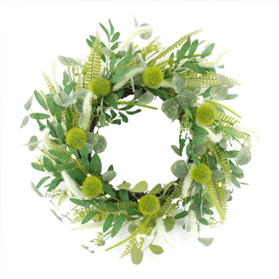 22" Spring Wreath Of Olive And Eucalyptus Leaves