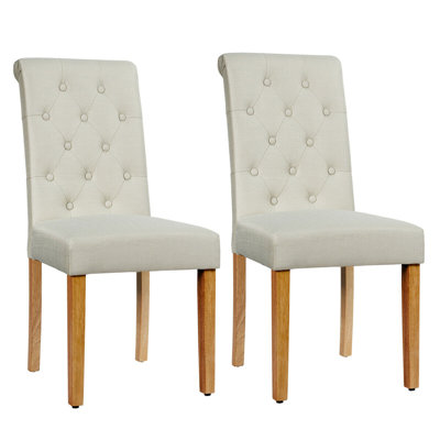 19.5'' H Tufted Linen Upholstered Side Chair