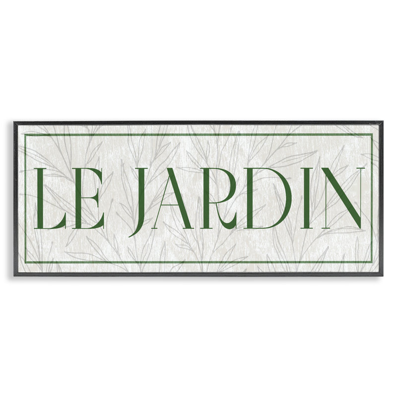 Le Jardin sur feuilles minimalistes, estampe numérique, design par Lil 'Rue, H 10 po x l 24 po, Giclée encadrée noir minuit