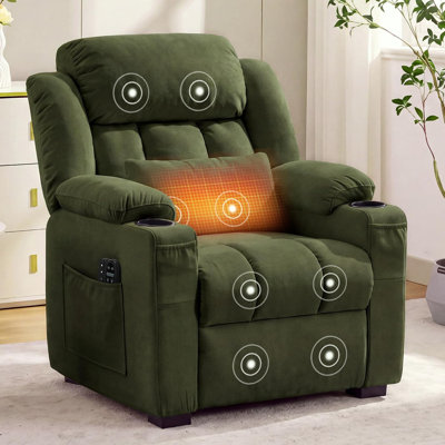 Fauteuil inclinable électrique surdimensionné avec chauffage et massage