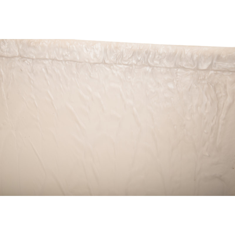 Mother of Pearl Accent Stool, White