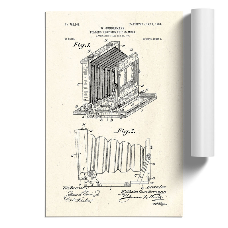 Camera Patent - Frameless Print, 84cm H x 59cm W x 0.1cm D
