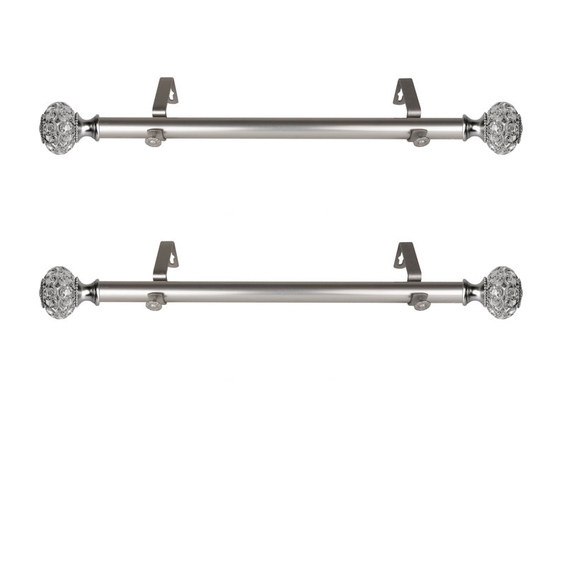 Tringle à rideaux simple Elsie, Nickel satiné