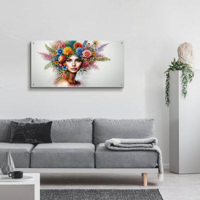 «Blossoming Face» par Rey Klimt, art mural en verre acrylique