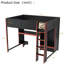 Lit mezzanine 3 en 1 avec bureau intégré et poste de travail à DEL-761510109