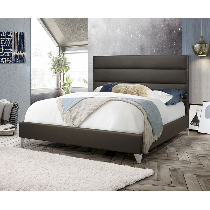 Upholstered Bed, Grey, King