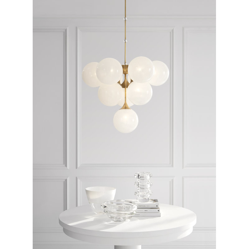 AERIN Cristol Tiered Chandelier, Hand-Rubbed Antique Brass