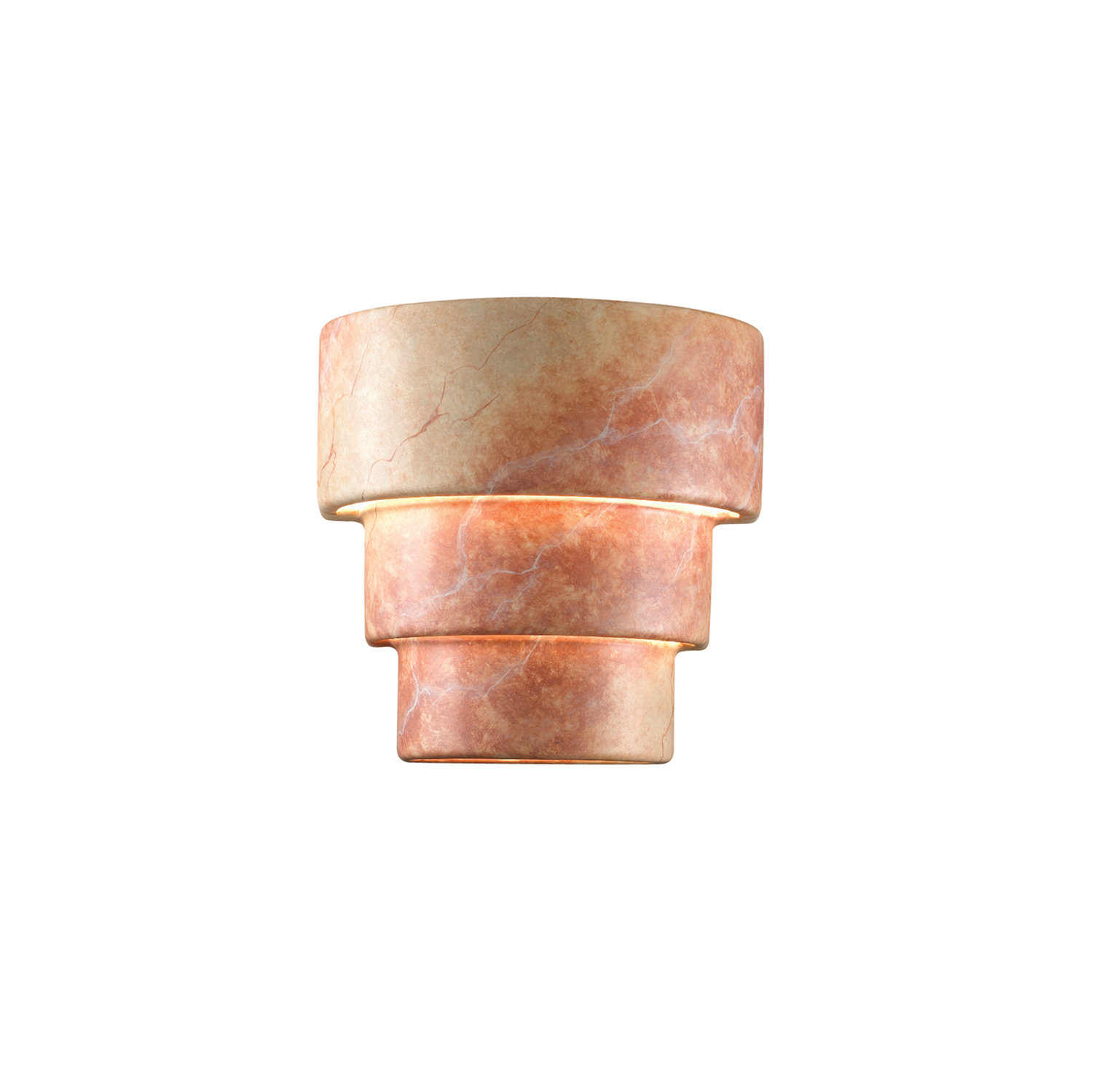 Alvera Ceramic Dimmable Flush Mounted Sconce, 14.25" H x 12.75" W x 6.25" D, Incandescent (Not Included), Rose Pink