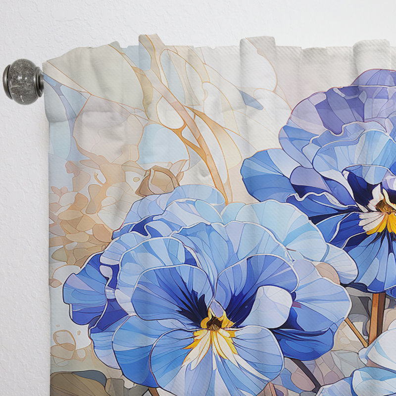 Rideau en velours traditionnel Parkside Pansy Medley III - obscurcissant - 1 panneau, L 52 po x L 84 po